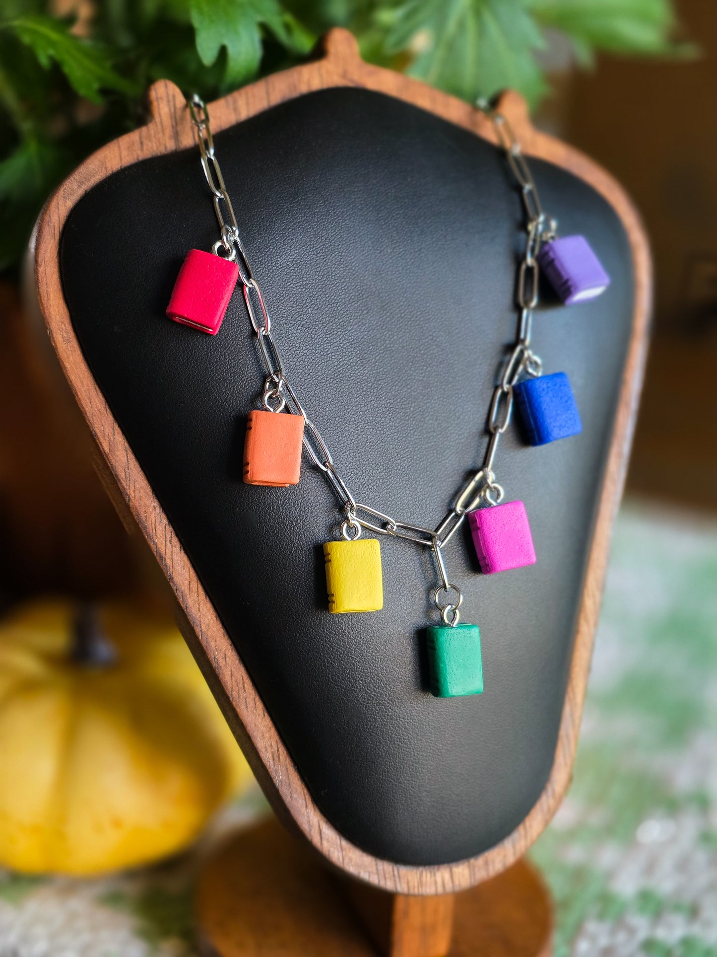 bookworm charm necklace