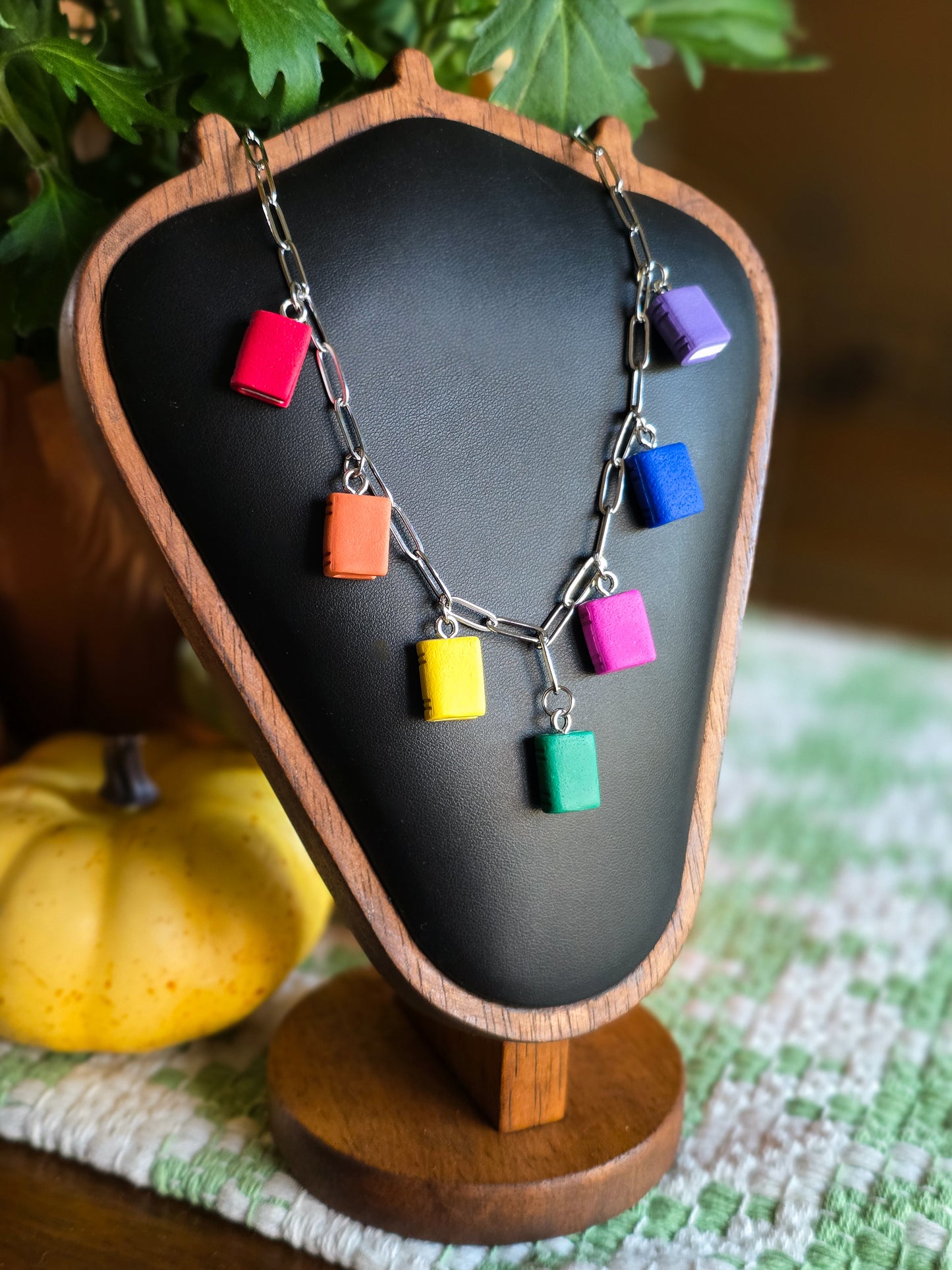bookworm charm necklace