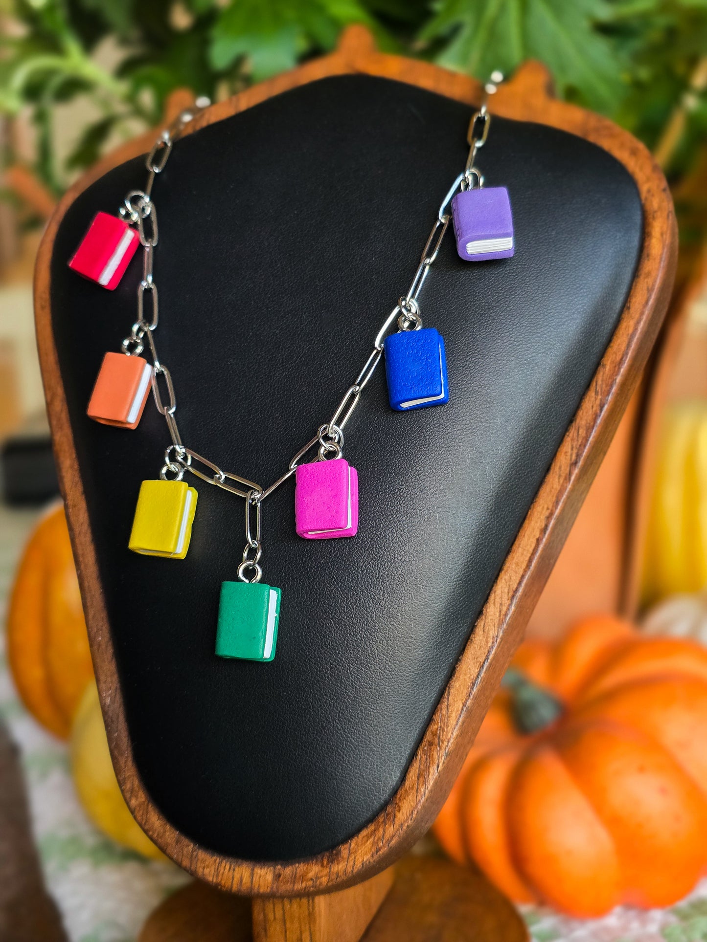 bookworm charm necklace