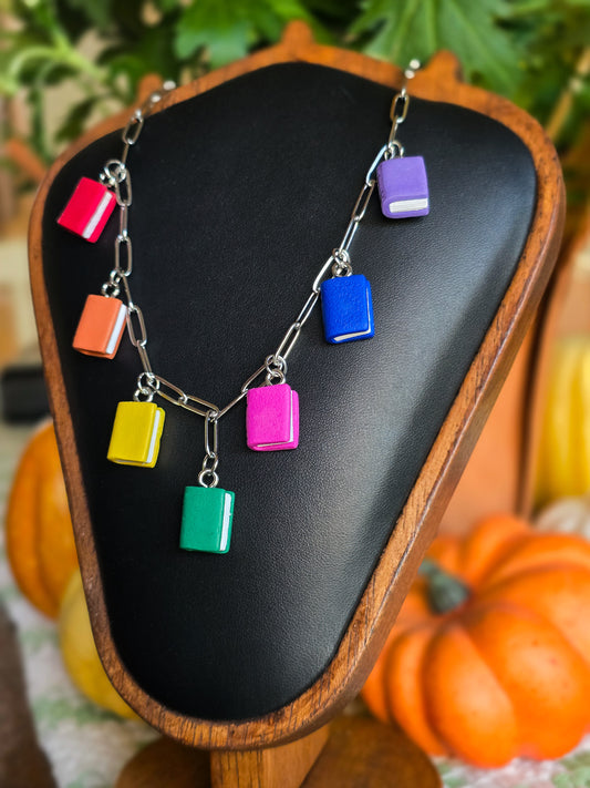 bookworm charm necklace