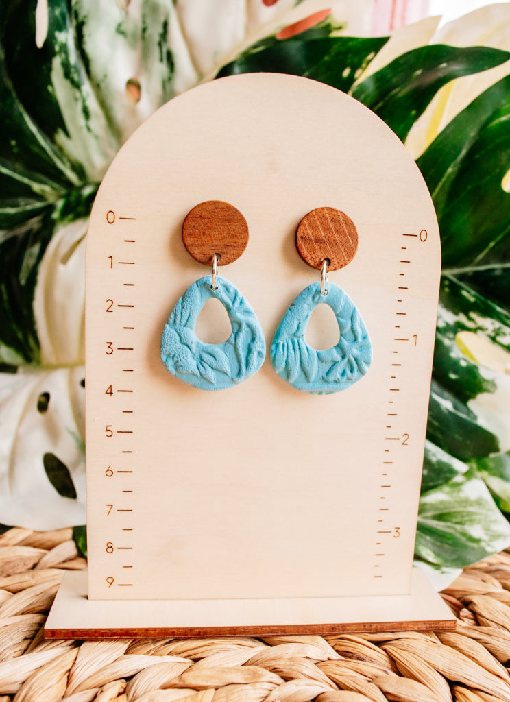 faux tooled leather dangles