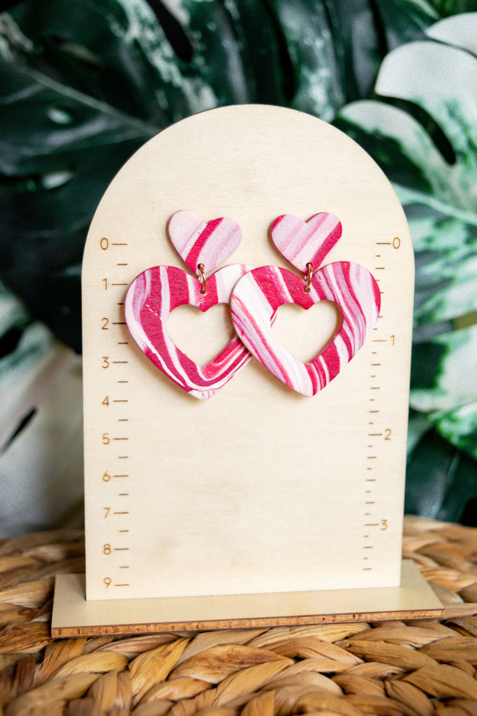 marbled heart dangles