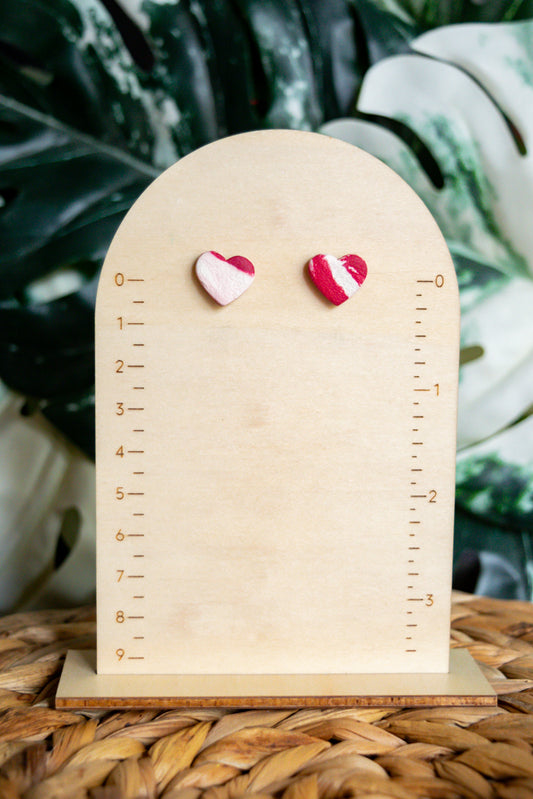 marbled heart studs