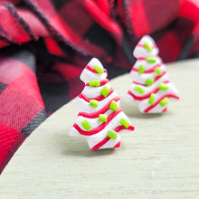 Load image into Gallery viewer, Christmas tree cake studs
